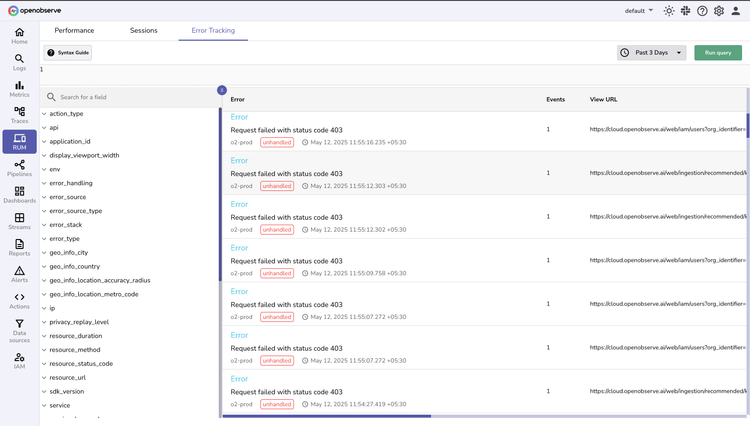 Error Tracking